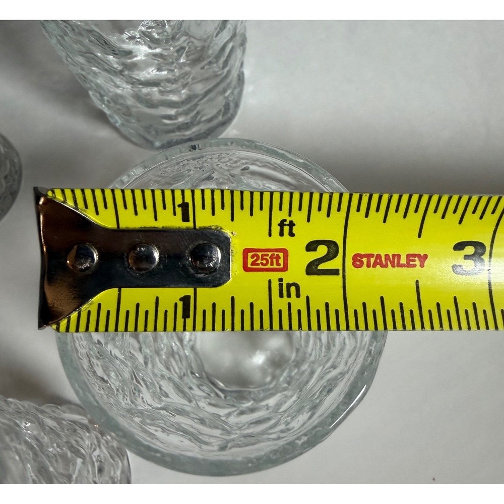 VTG Anchhor Hocking Milano Clear Bark Textured Glass Tumbler Juice Set 6pc MCM - Picture 6 of 9